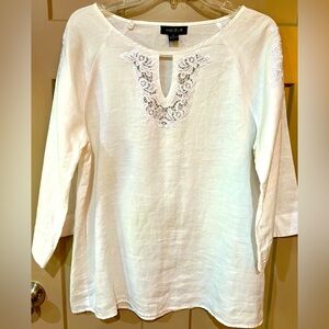 August Silk Linen Top